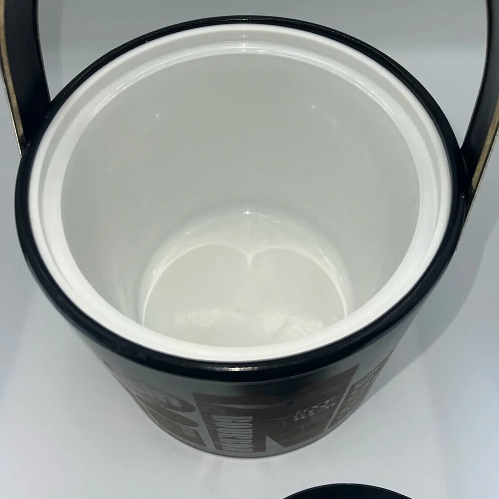 Vintage MCM Couroc of Monterey Ice Bucket DRINK Gin Whiskey Wine Bourbon